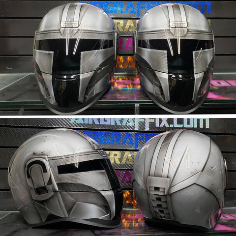 Airgraffix Custom Painted Mandalorian helmet