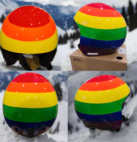 Rainbow Ski design on clients Helmet