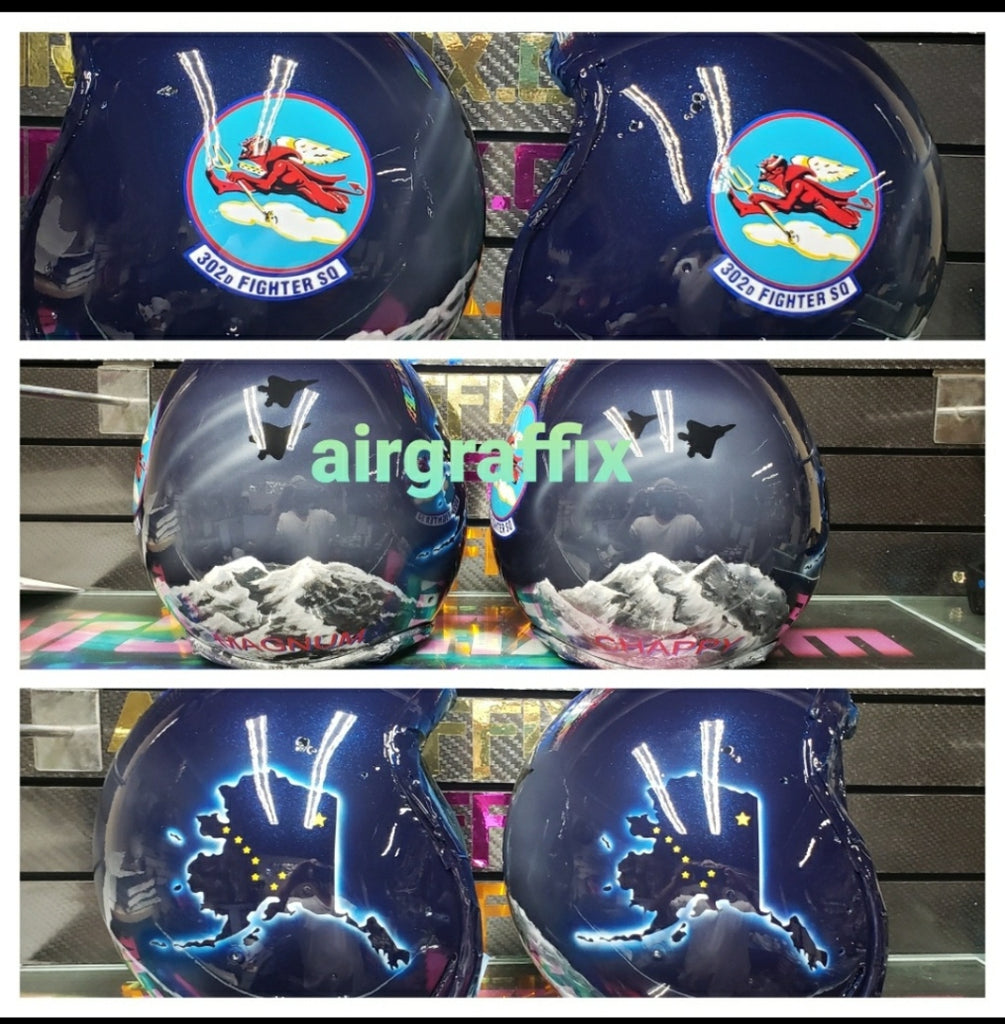 Two Custom Flight Helmets for 302D SQ