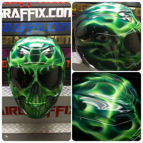 Green Flaming Skull