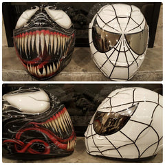 White Spiderman Black Webbing Custom Painted Helmet
