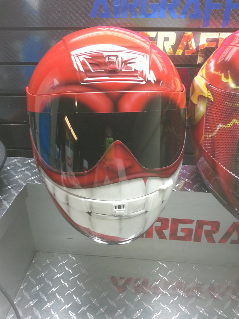 Red Smiling Face Helmet Red Smiling Face Helmet