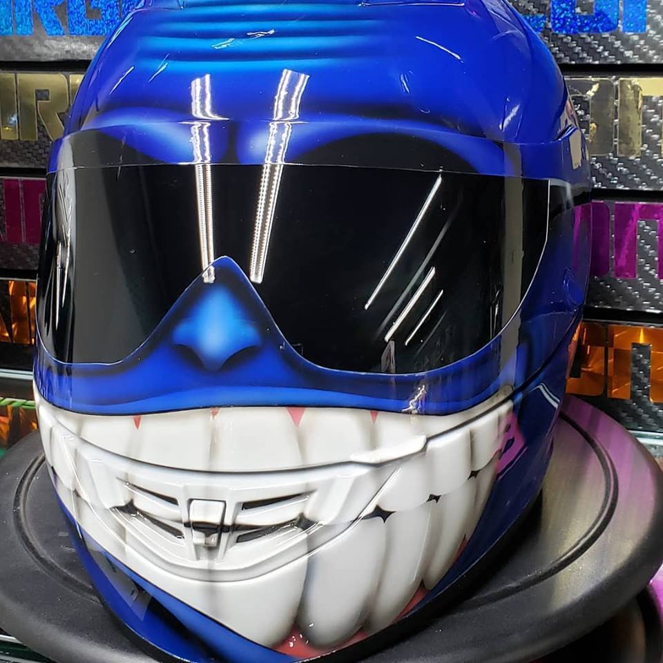 Blue Smiling Face Helmet