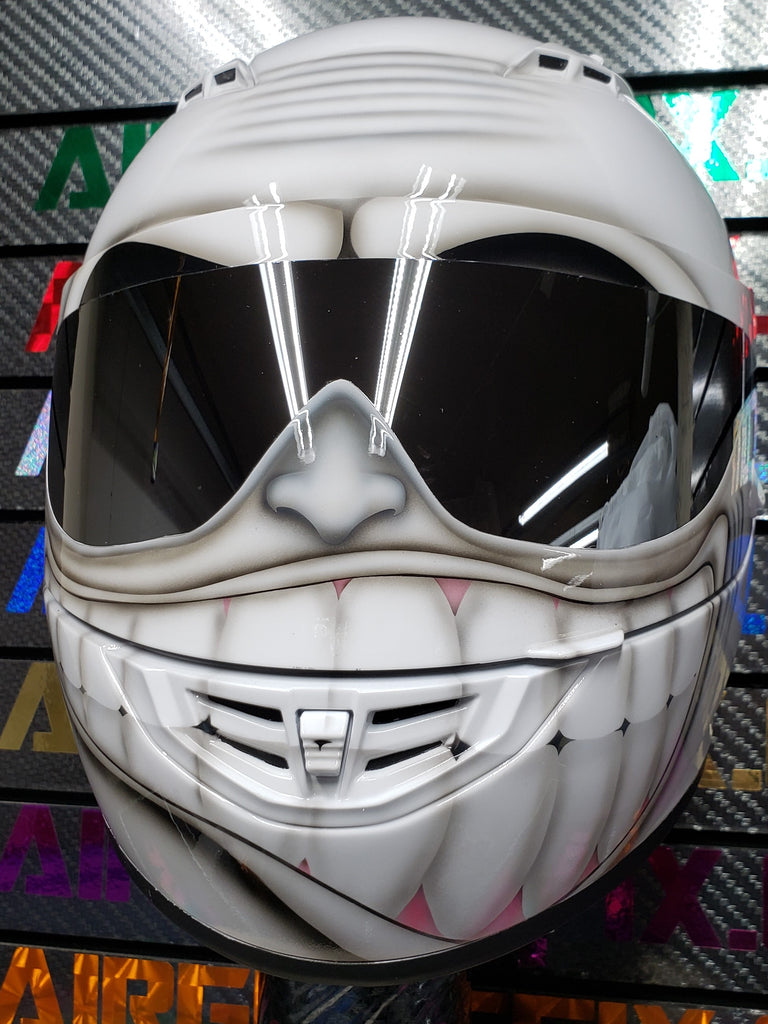 Airgraffix Custom Painted White Smiling Face www.AirGraffix
