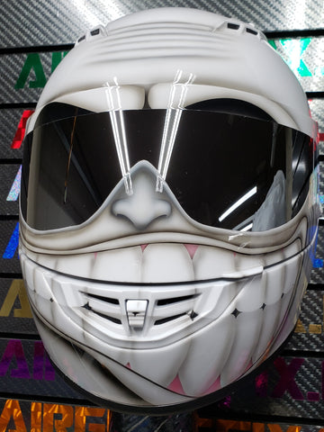 Airgraffix Custom Painted White Smiling Face