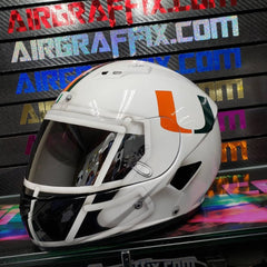 Miami Hurricanes Original Custom Painted Airgraffix Motorcycle Helmet