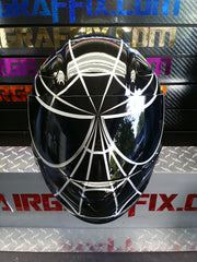 Black and Silver Spiderman Custom Helmet