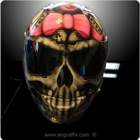 Skull With Pink Truefire and Bow