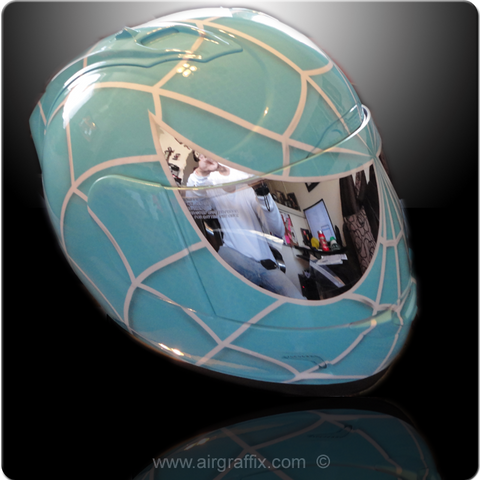 Turquoise Spiderman Helmet
