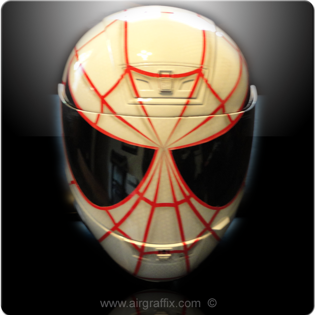 White and Red Spiderman Helmet