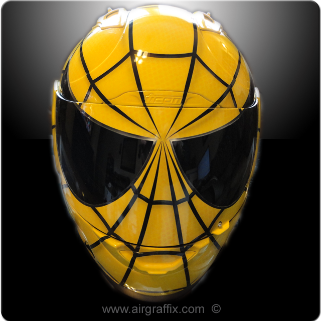 Yellow and Black Spiderman Helmet