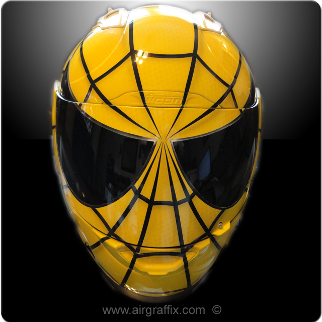Black spiderman top helmet